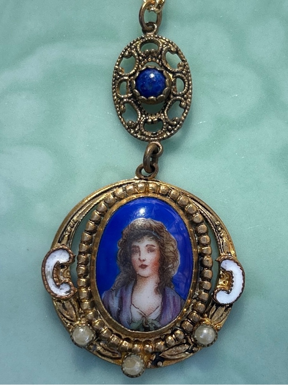 Neiger Brothers Porcelain Portrait Necklace
